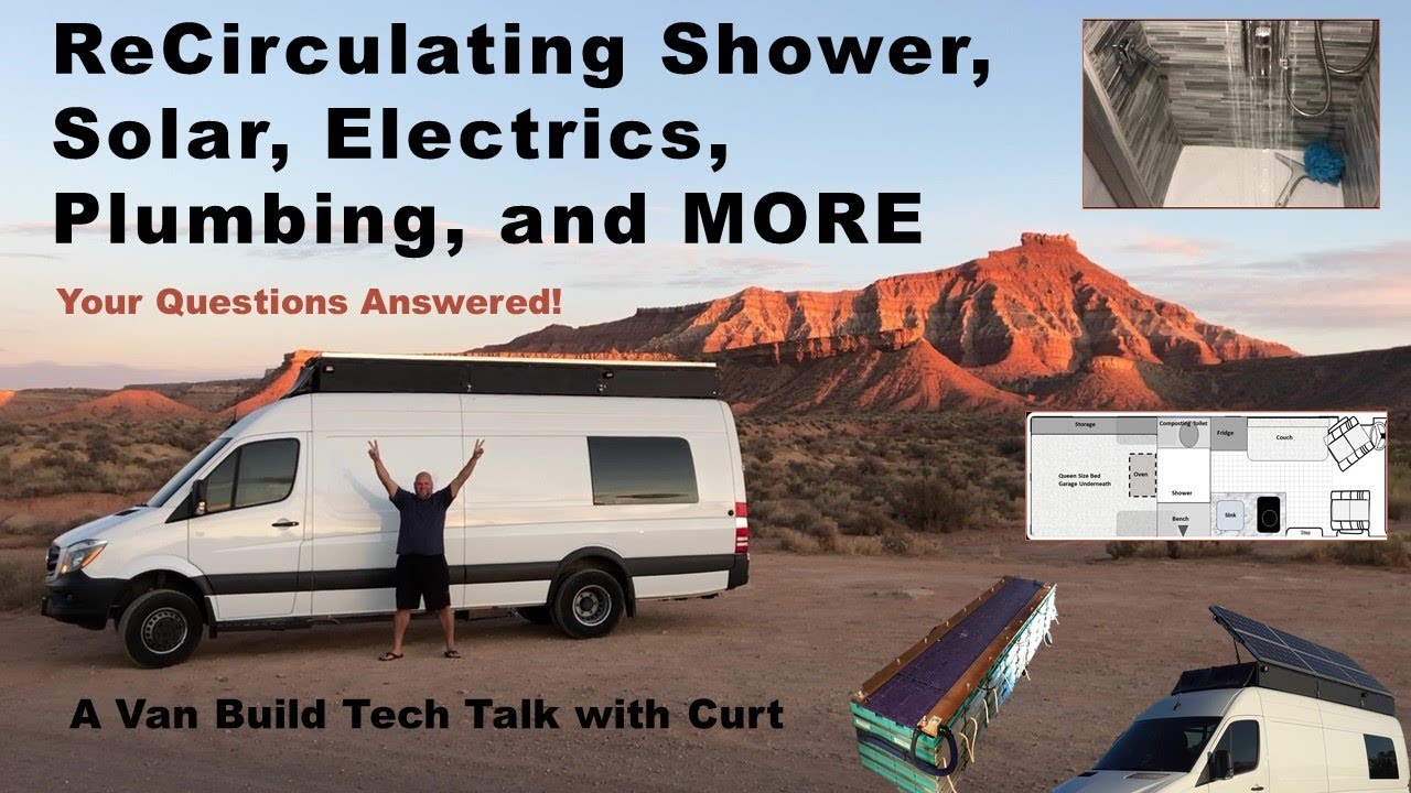 This Van Tour Q and A features Recirculating Shower, Tilting Solar and Other Van Build  tips!