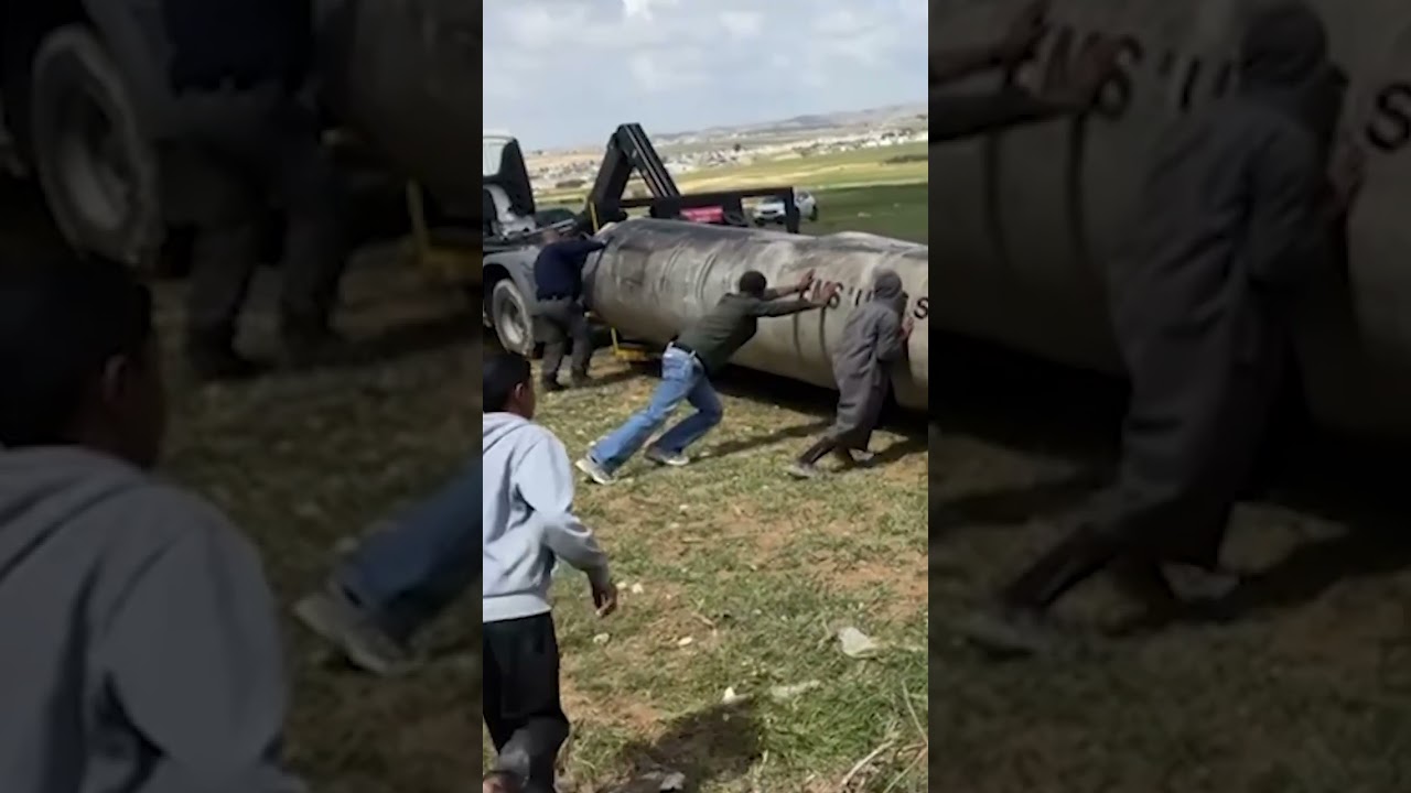 Large missile fragment removed from Israeli desert