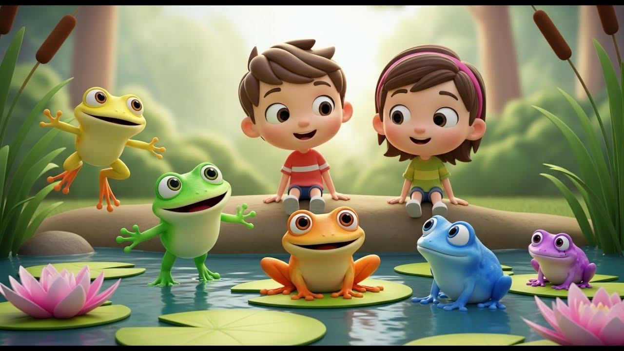 Cinco ranitas de madera Croc, croc, croc | Canciones Infantiles y Rimas para Niños