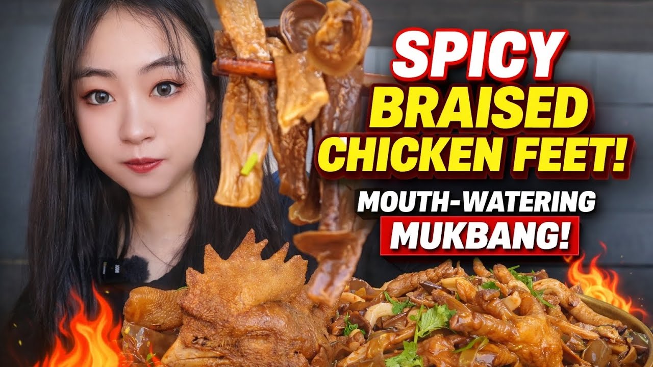 Eating Spicy Braised Chicken Feet 🔥 Extreme Mukbang ASMR