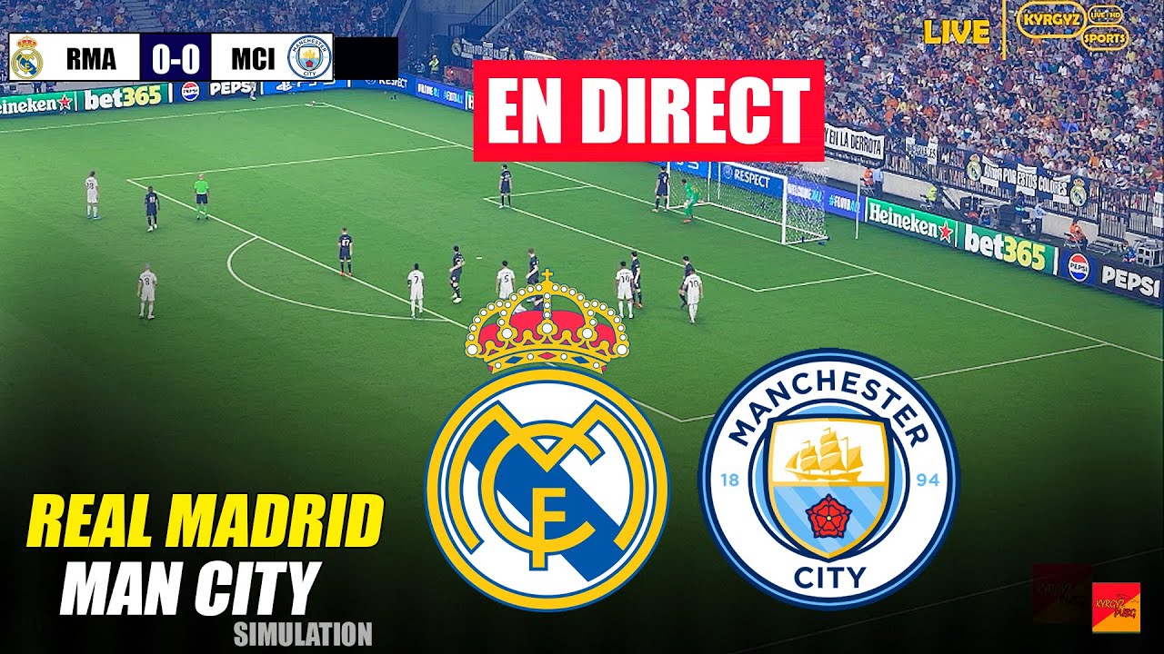 🔴EN DIRECT : Real Madrid contre Manchester City | Simulation de jeu eFootball PES 21 sur PC