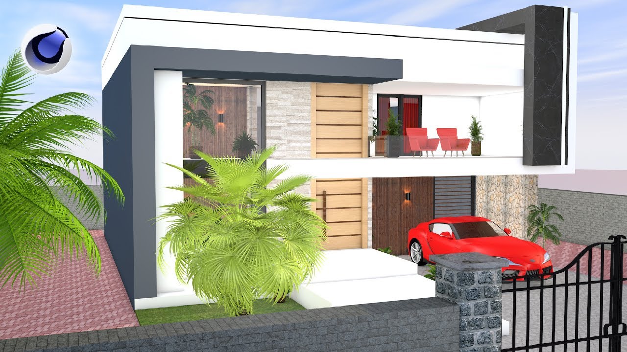 Build Modern House Cinema 4D R20 Tutorial Part 1 C4D Project
