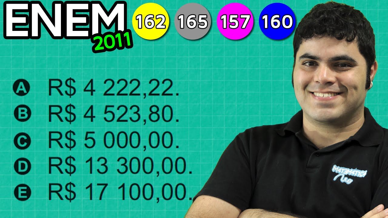ENEM 2011 Matemática #25 - Matemática Financeira e Cálculo de Porcentagem (com pegadinha)