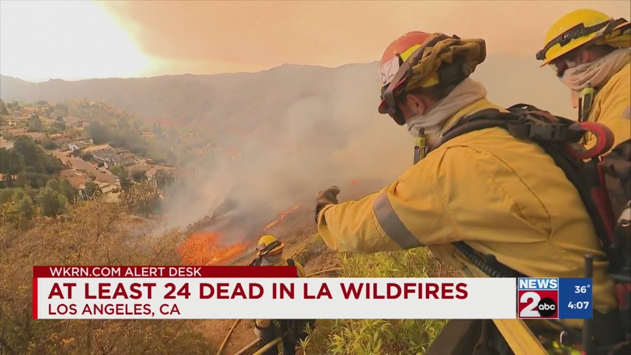 Death toll in LA wildfires rises to 24