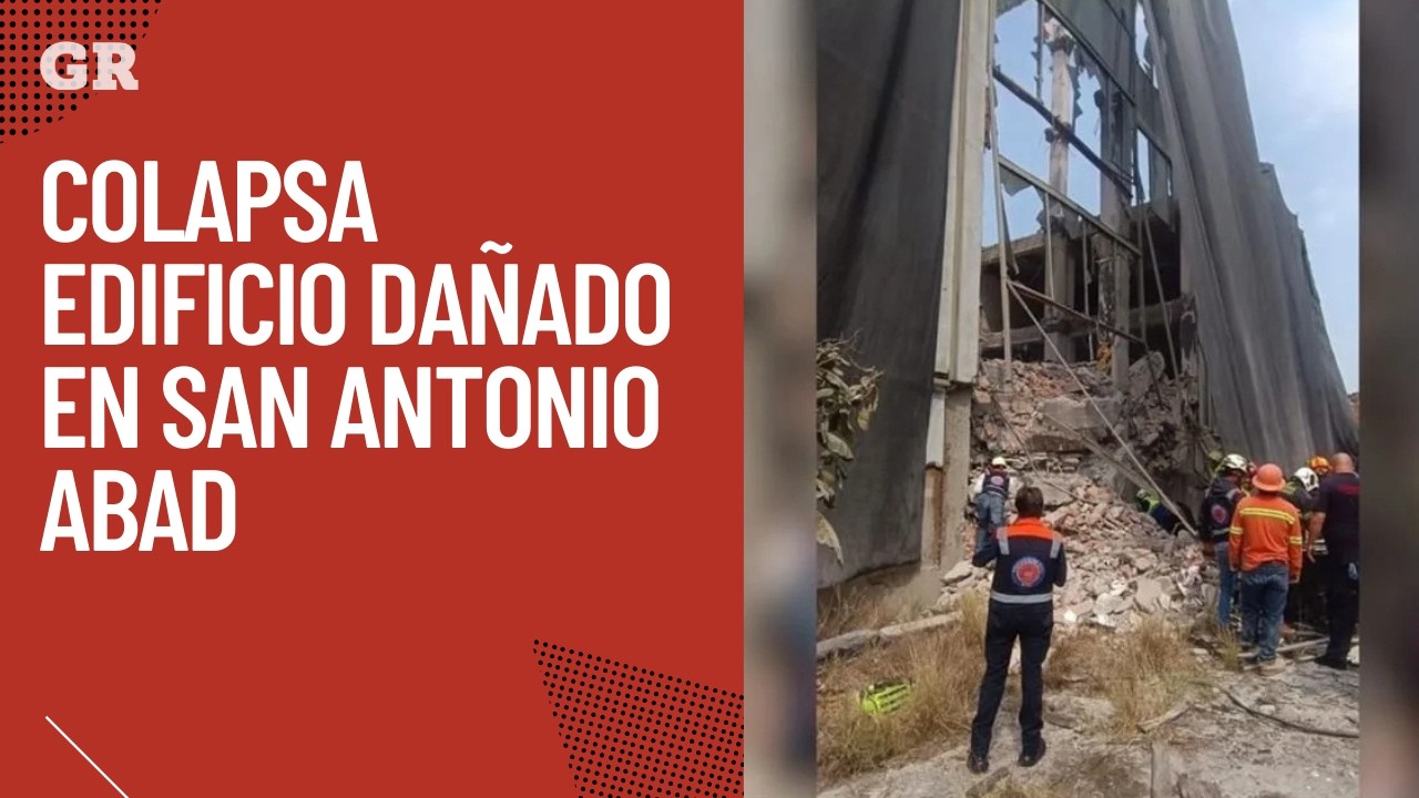 Colapsa edificio dañado en San Antonio Abad