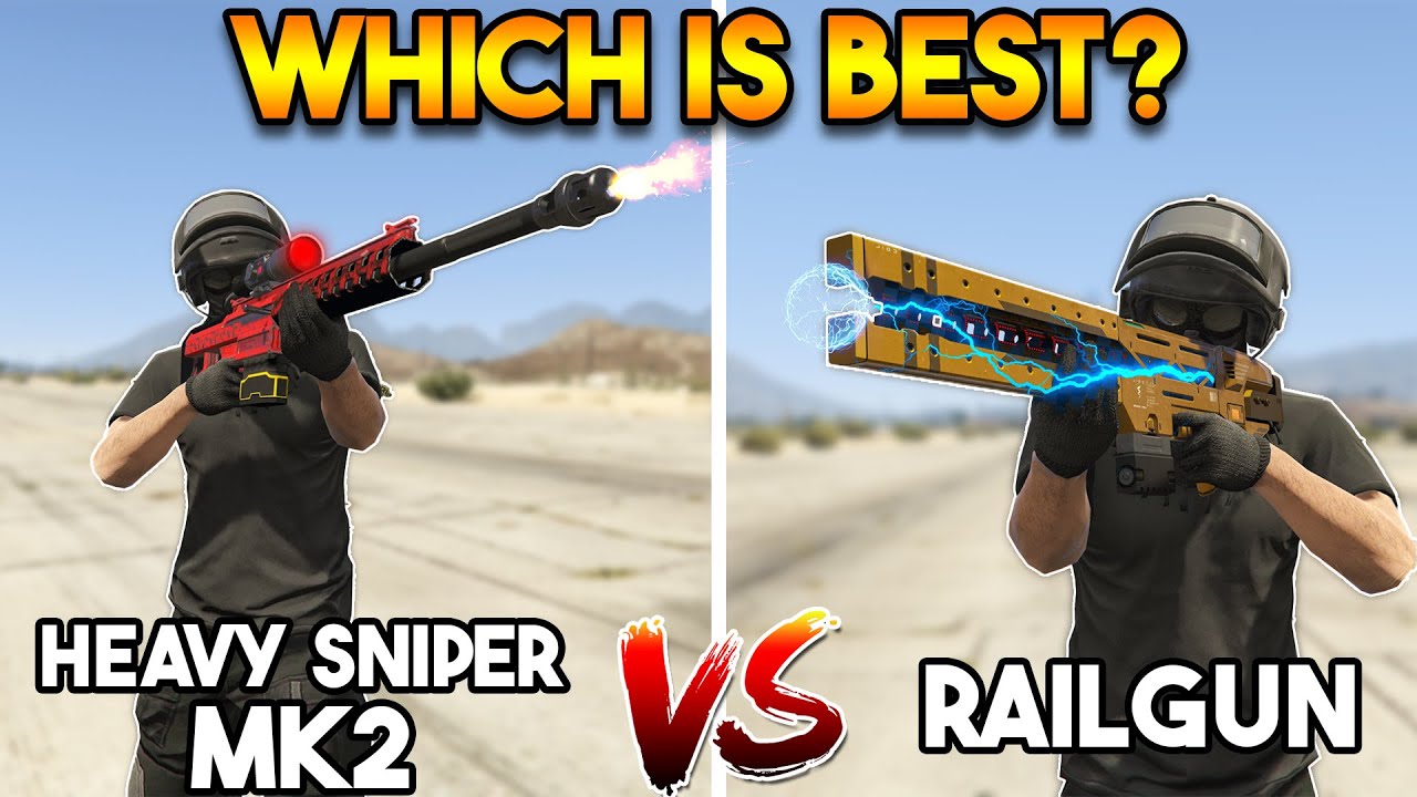 GTA 5 ONLINE : RAILGUN VS HEAVY SNIPER MK2 (WHICH IS BEST WEAPON?)