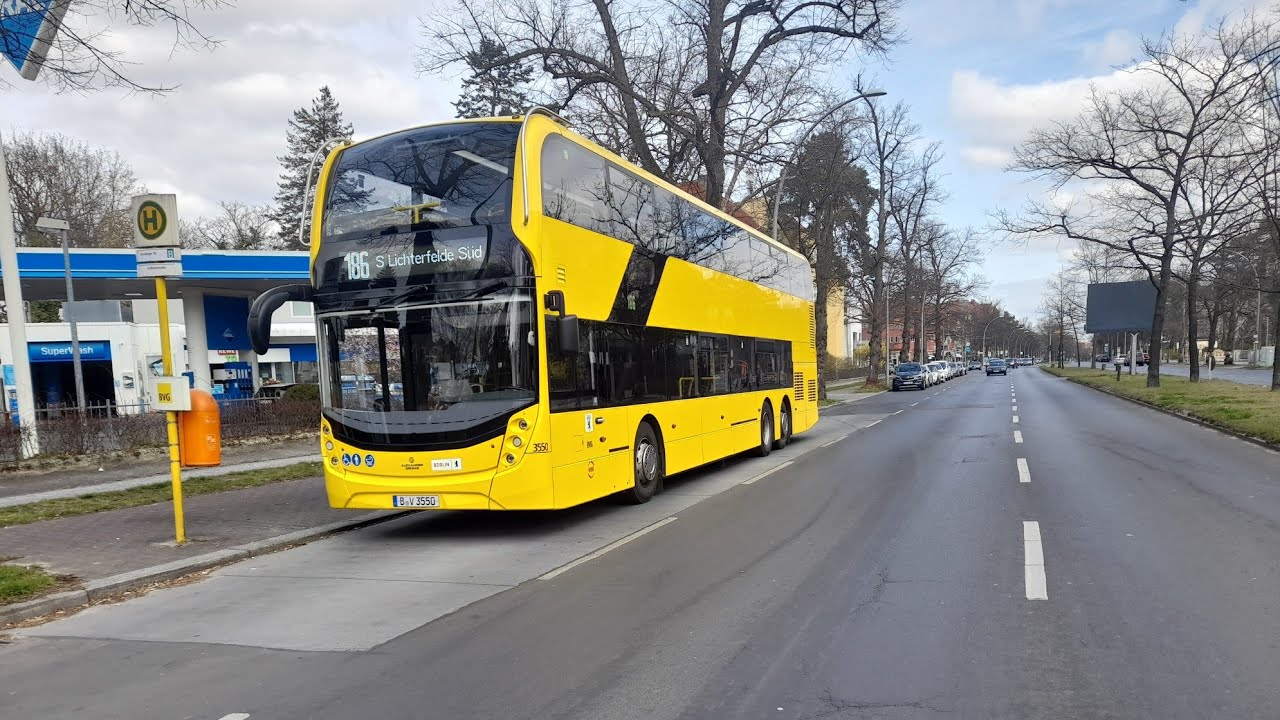 Bus Mitfahrt von Kronberger Straße bis S Lichterfelde Süd im ADL DL 20  auf der 186