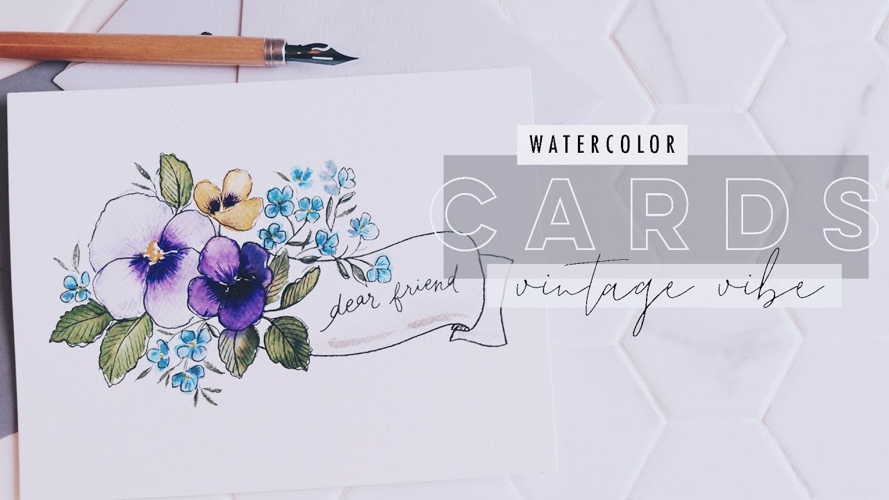 15 Minute Watercolor Cards | Vintage Florals EP 8