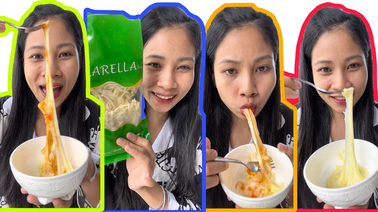 LẦN ĐẦU ĂN PH&Ocirc; MAI MOZZARELLA K&Eacute;O SỢI C&Ugrave;NG TƯƠNG ỚT🫕🫕🫕 MUKBANG CHEESE😍😍😍 MLEM MELM SAM CHANNEL