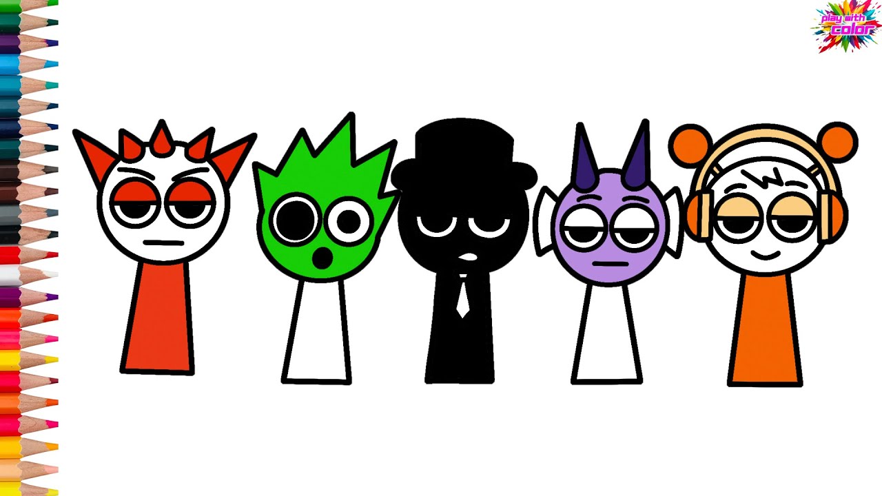 How to draw cute fun Oren Black and Durple from Sprunki | Easy tutorial