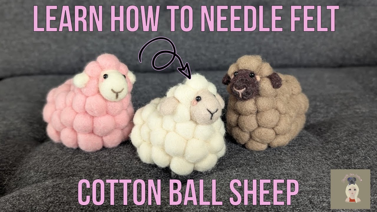 Craft a Cosy Cotton ball Sheep // Needle Felting Tutorial // DIY