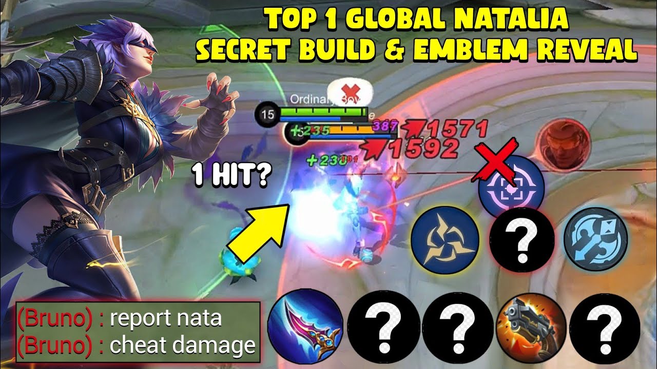 DAMAGENYA TERLALU GILA! PAKE BUILD & EMBLEM INI AUTO CANDU MAIN NATALIA | BUILD TOP 1 GLOBAL NATALIA