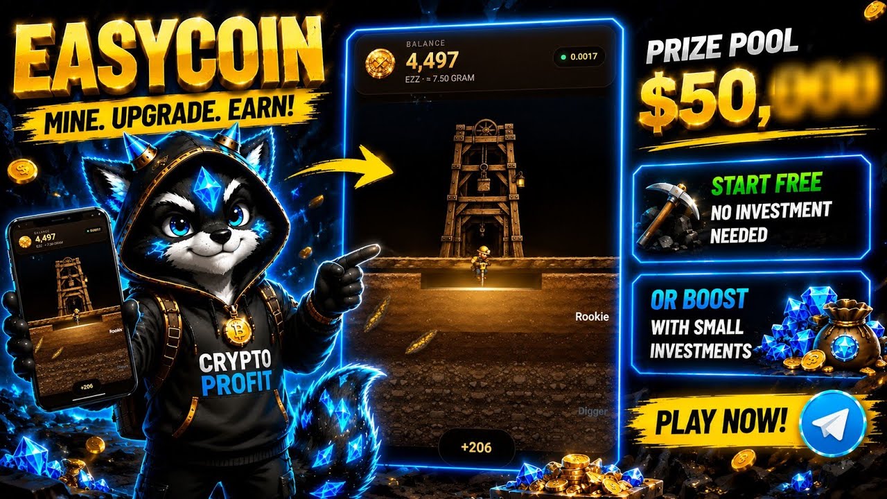 EasyCoin Telegram Mining Game | Play to Earn Real Money in 2026