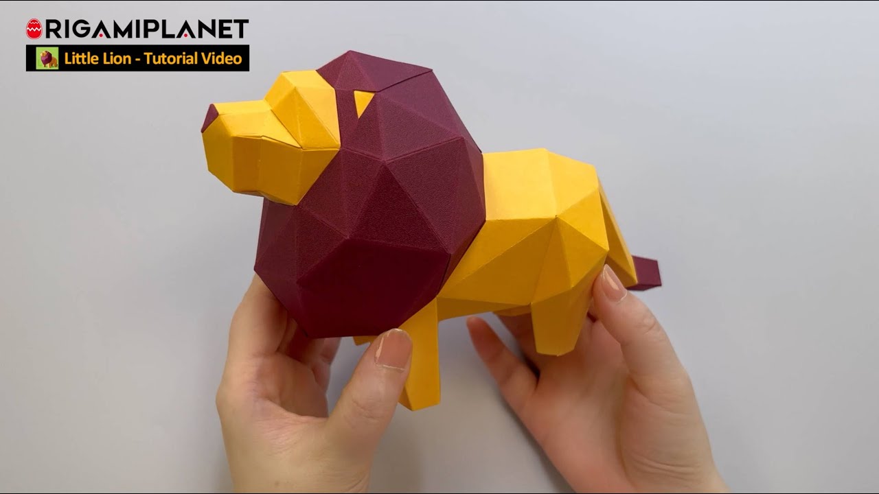 How to make a Lion 3D Paper Craft | Origamiplanet Pre-Cut Easy DIY Origami Tutorial for beginner
