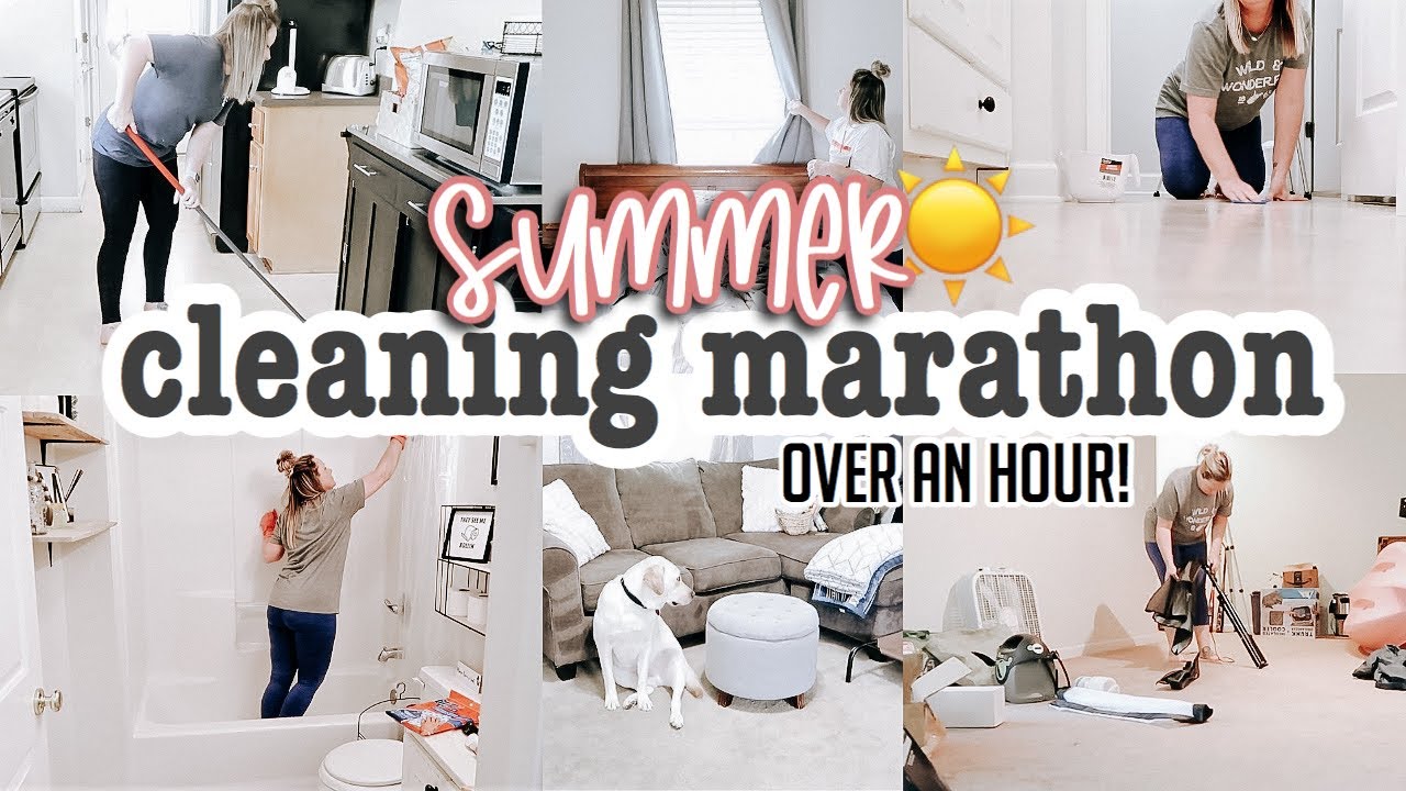 EXTREME SUMMER CLEAN WITH ME | ONE HOUR REALISTIC CLEANING MARATHON