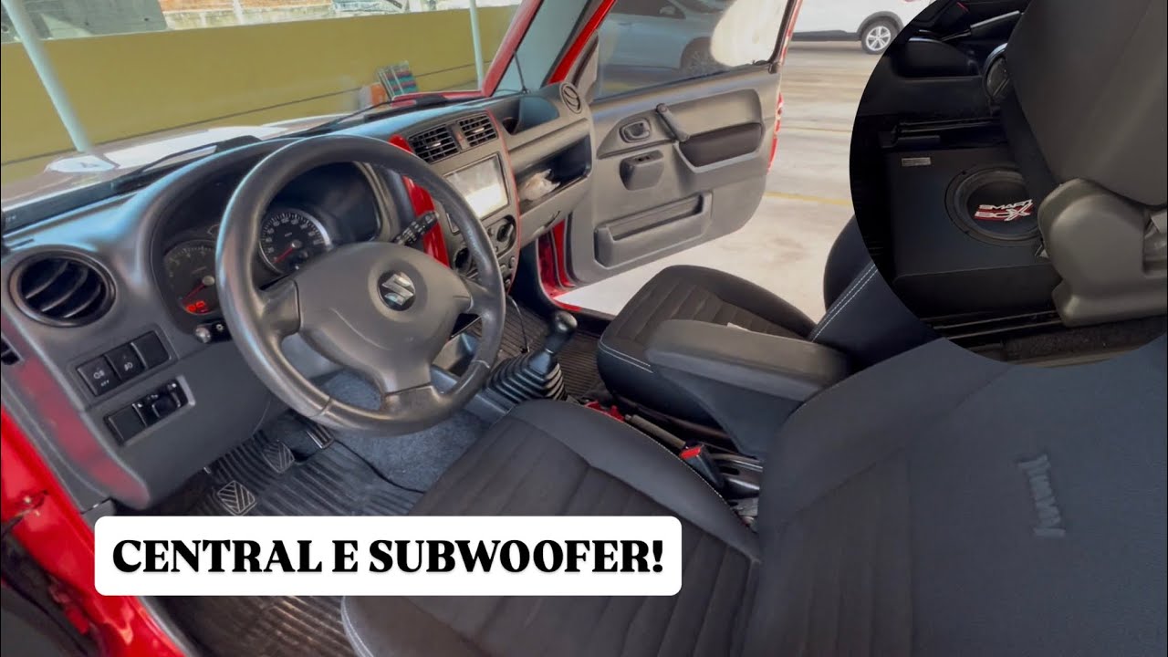 Instalando SOM no Jimny! Central + sub slim