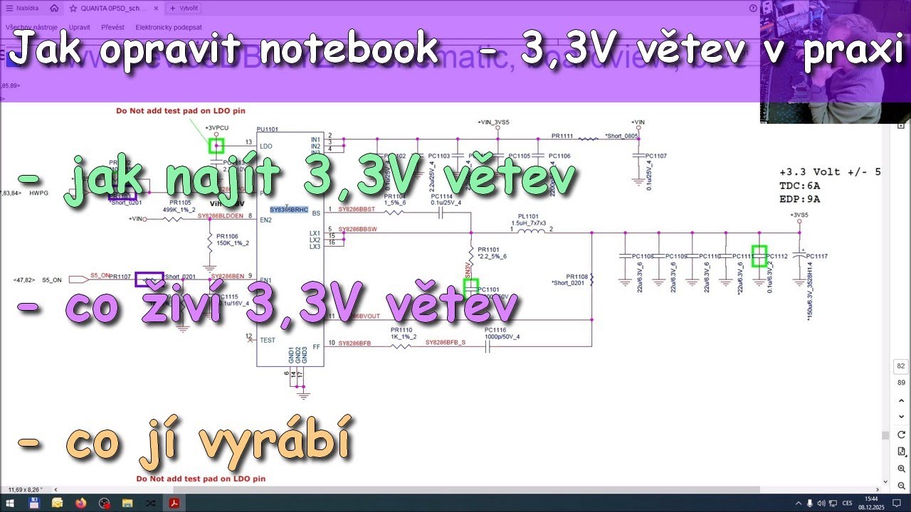Jak opravit notebook | 3,3V větev