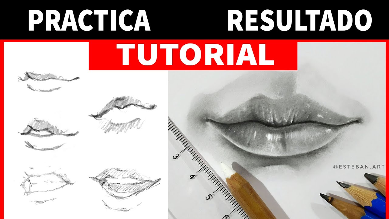 Como dibujar LABIOS REALISTAS | Tutorial PASO A PASO - Esteban Arts