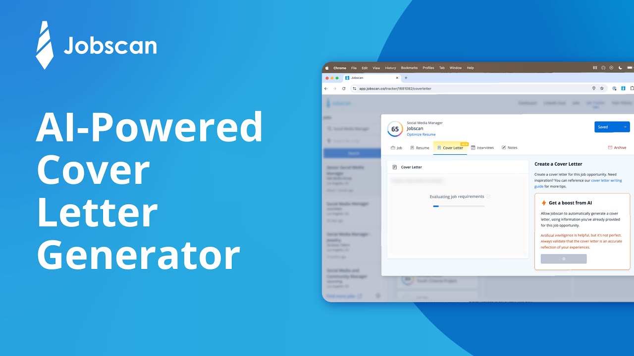 AI-Powered Cover Letter Generator | Jobscan