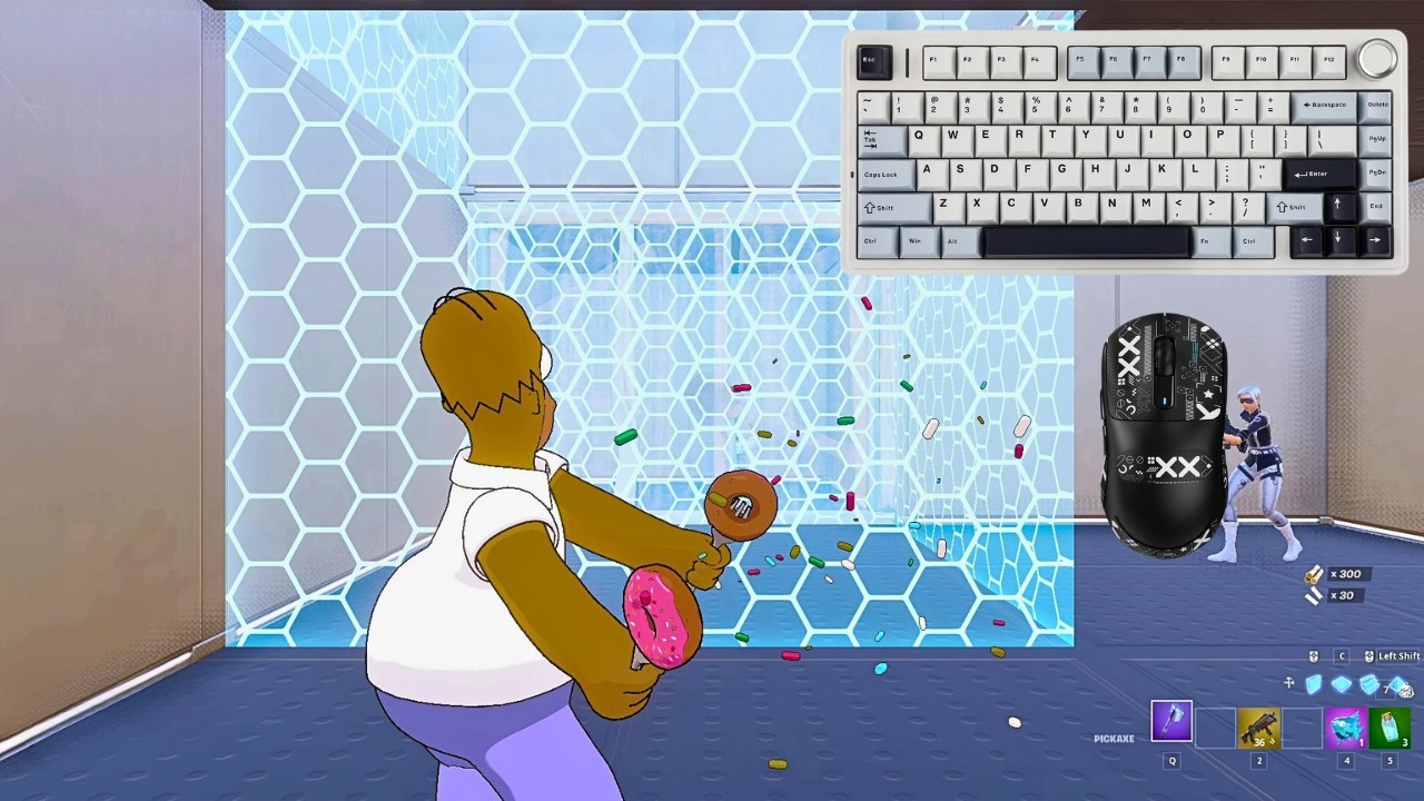 *NEW* HOMER SIMPSON Skin I Fortnite 2v2 Piece Control😍 AULA F75 ASMR💤