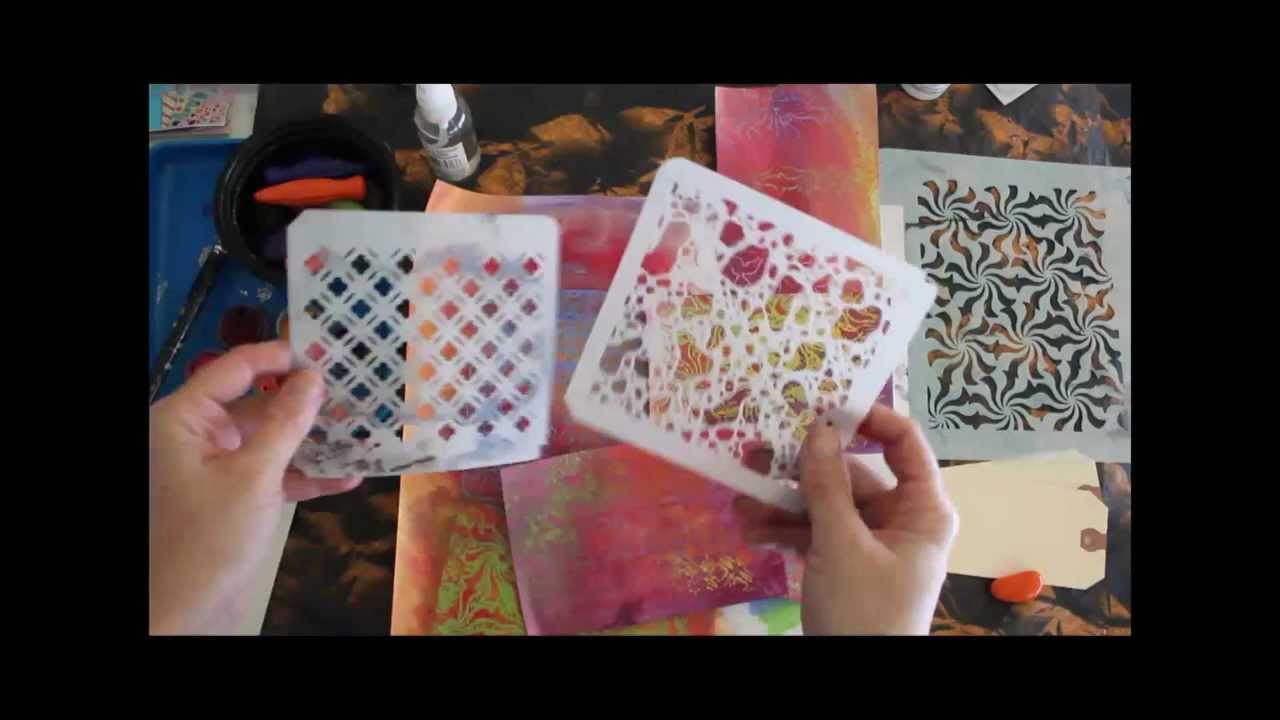 Mixed Media Backgrounds with Stencil Rubbings