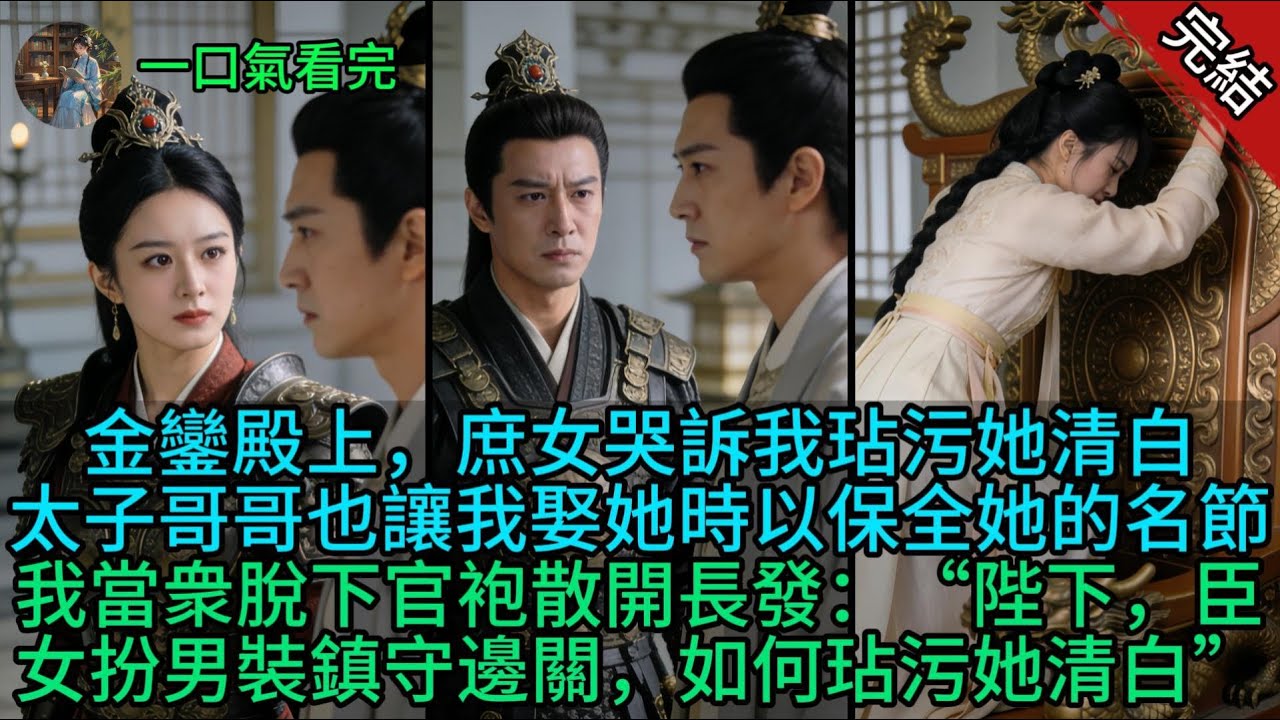 金鑾殿上，庶女哭訴我玷污她清白，太子哥哥也讓我娶她時以保全她的名節，我當衆脫下官袍散開長發：“陛下，臣女扮男裝鎮守邊關，如何玷污她清白”