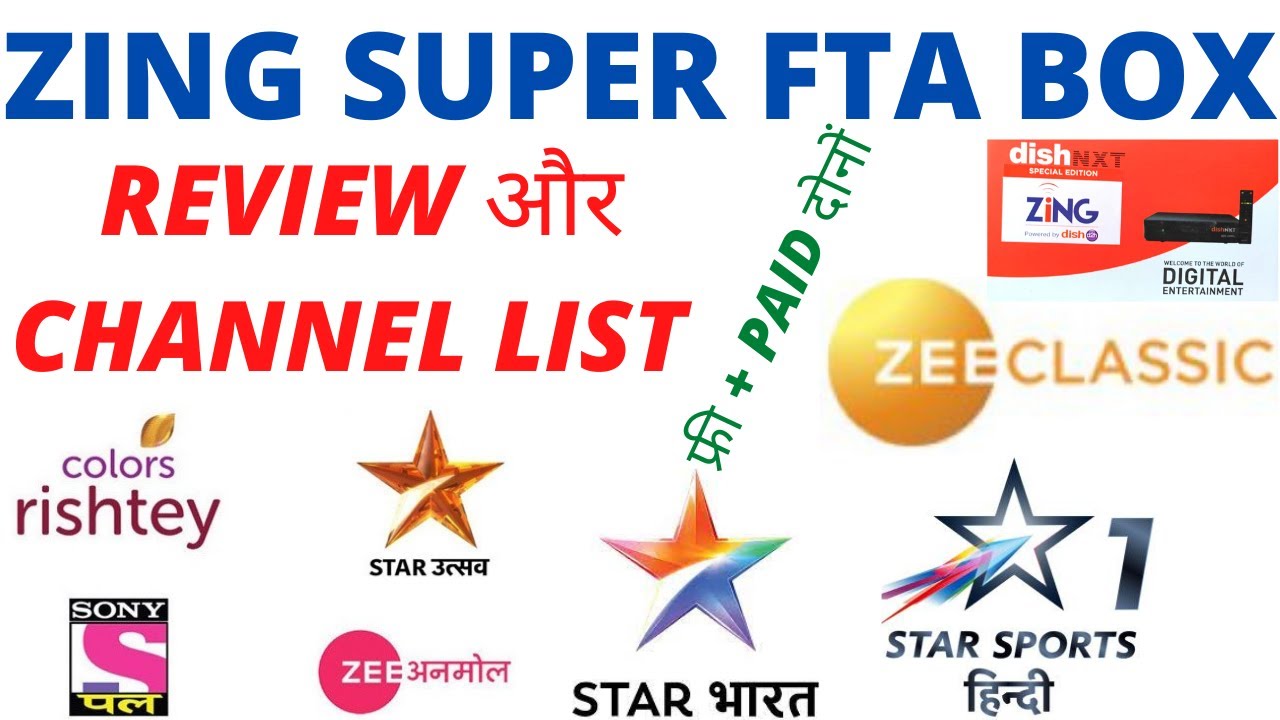 Zing Super FTA Box Review|Channel List|Free+Paid|Dish TV Zing Super FTA Box Demo|2 Years Validity|