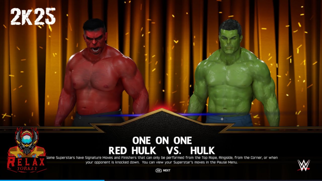 WWE Red Hulk Vs Hulk (one on one)(2k25) 
