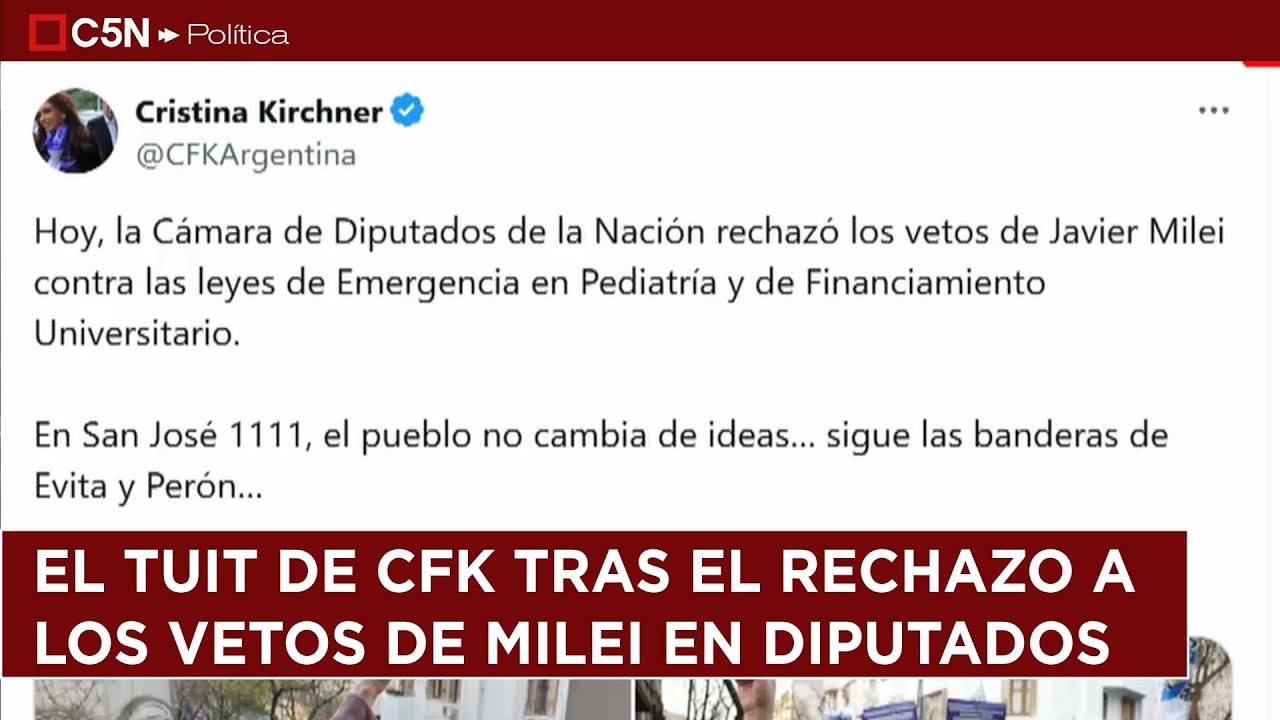 CRISTINA HABLÓ TRAS EL RECHAZO EN DIPUTADOS A LOS VETOS DE MILEI + TESTIMONIOS EN EL CONGRESO
