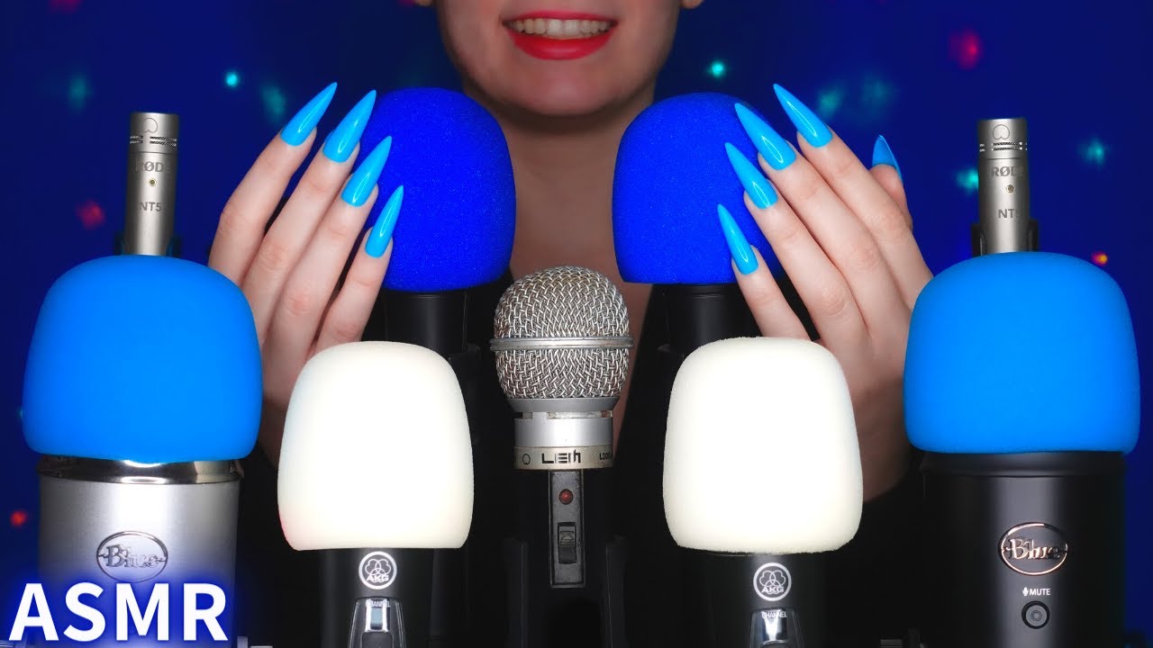 ASMR Mic Scratching - Brain Scratching with 9 DIFFERENT MICS🎤 Covers & Nails 💙 No Talking for Sleep