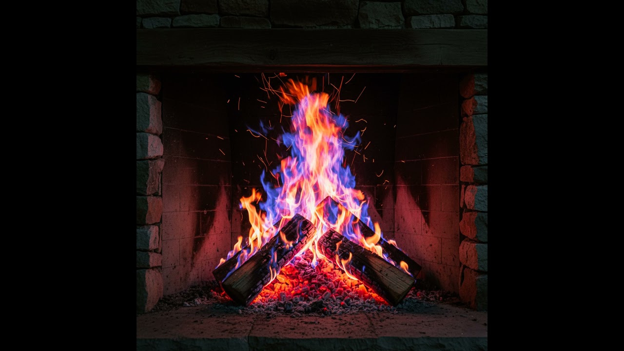 Divine Colorful Fireplace Embers 1 Hour ASMR Crackling Fireplace