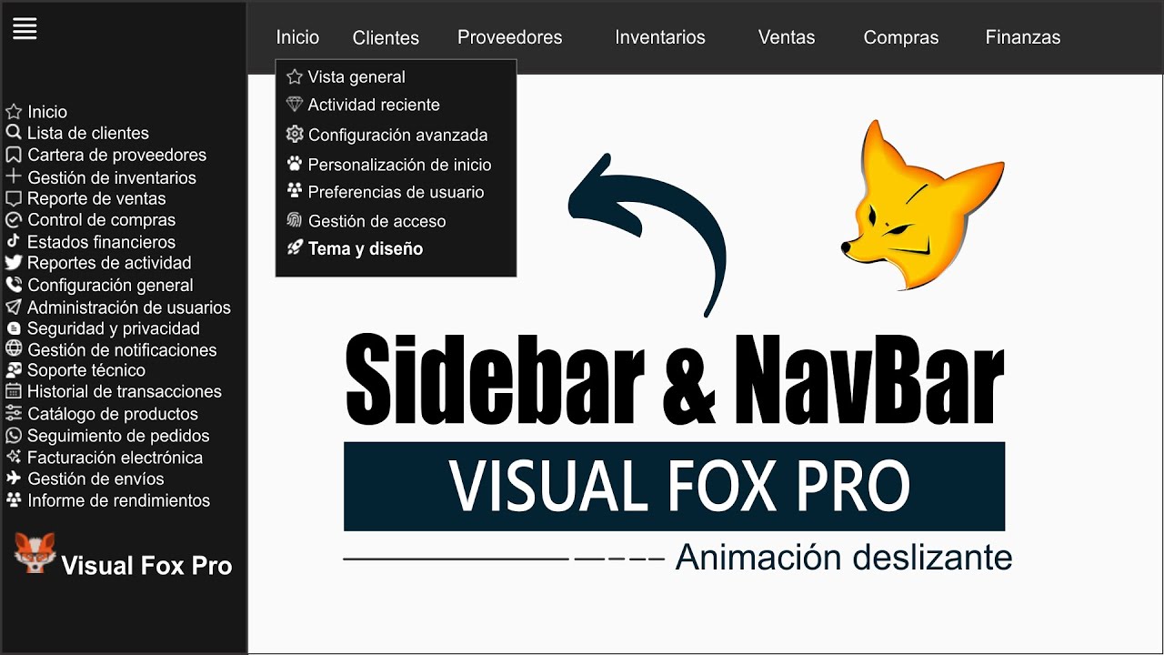 Clase Menu Sidebar & NavBar Estilo WEB para Visual FoxPro