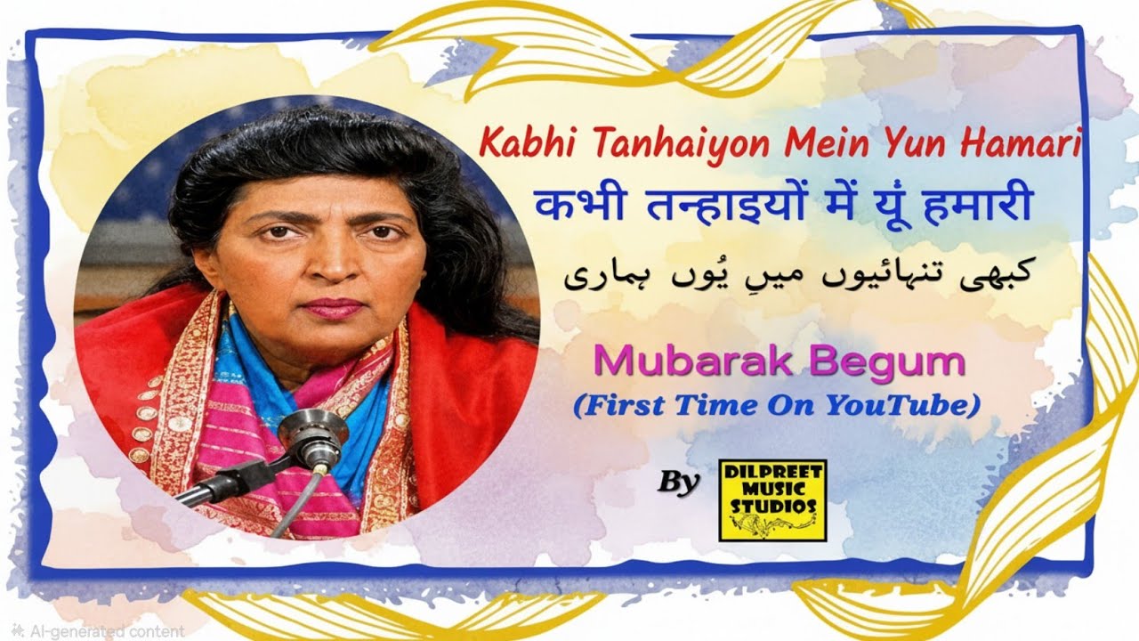 Kabhi Tanhaiyon Mein Yun Hamari/कभी तन्हाईयों में यूँ/Mubarak Begum/Live/First Time On Youtube