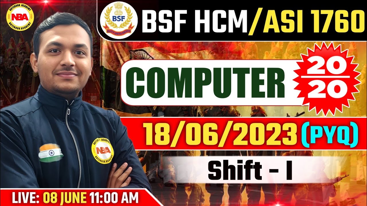 BSF HCM/ASI COMPUTER PREVIOUS YEAR QUESTION SOLUTION | BSF HCM/ASI 2024 COMPUTER IMPORTANT QUESTIONS