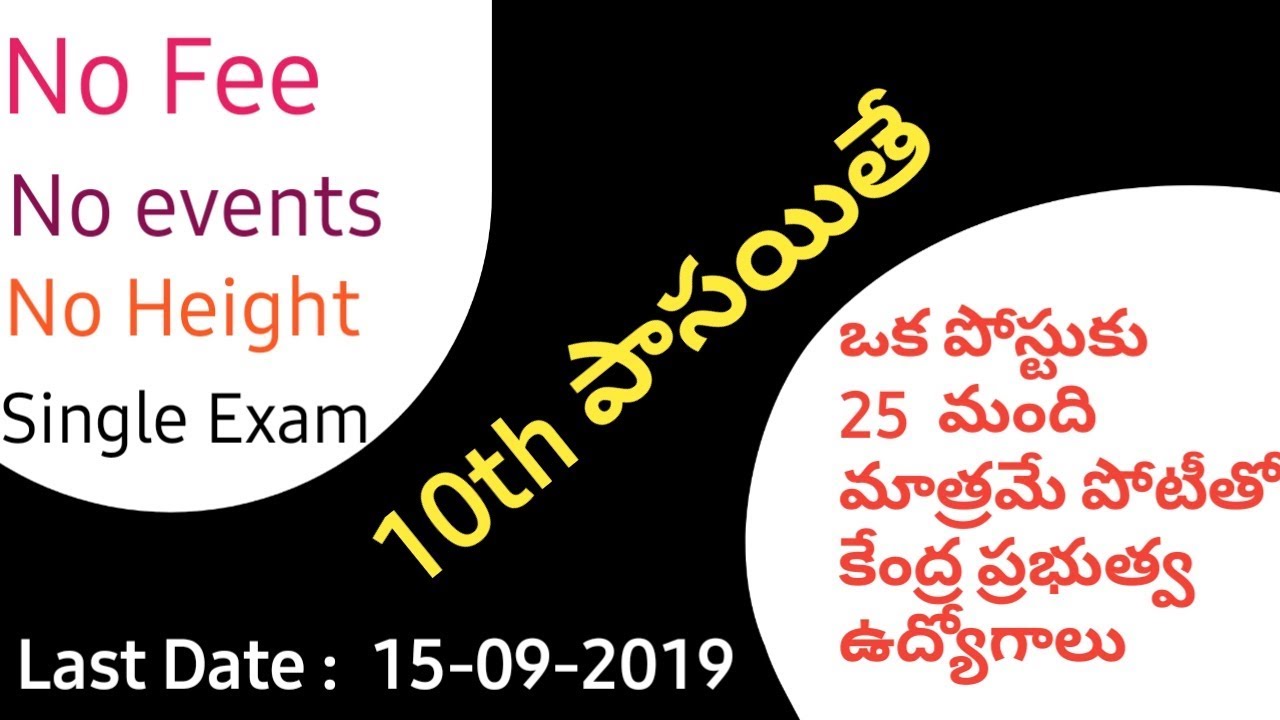 LATEST AP ,TS CENTRAL GOVT JOB NOTIFICATIONS 2019.