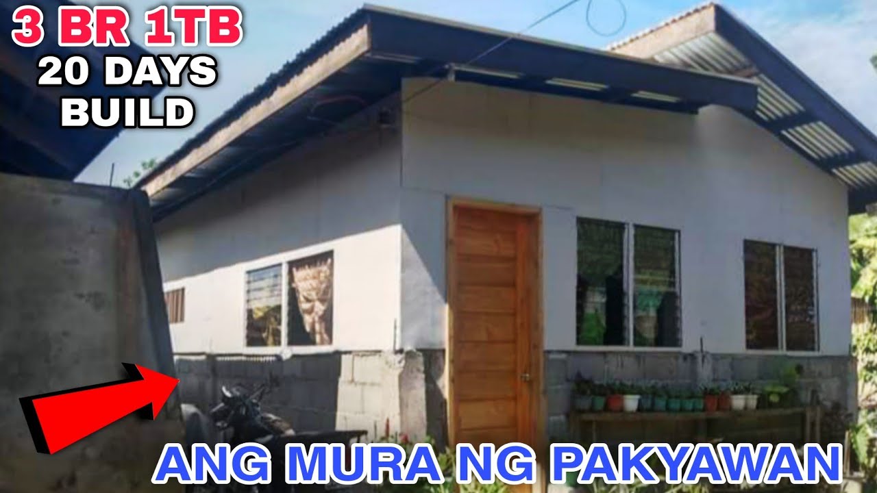 ang Mura ng Pakyawan 40,000 pesos 24FT x 20 FT hardieflex half concrete 3BR 1TB