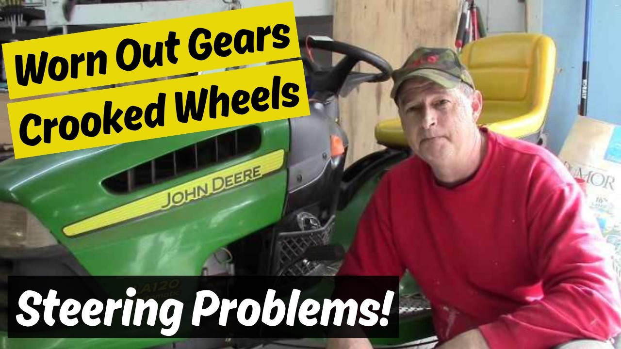 Lawn Tractor WON'T STEER! Step by Step Fix! Sector & Pinion Gears, Drag Links -John Deere 100 Series