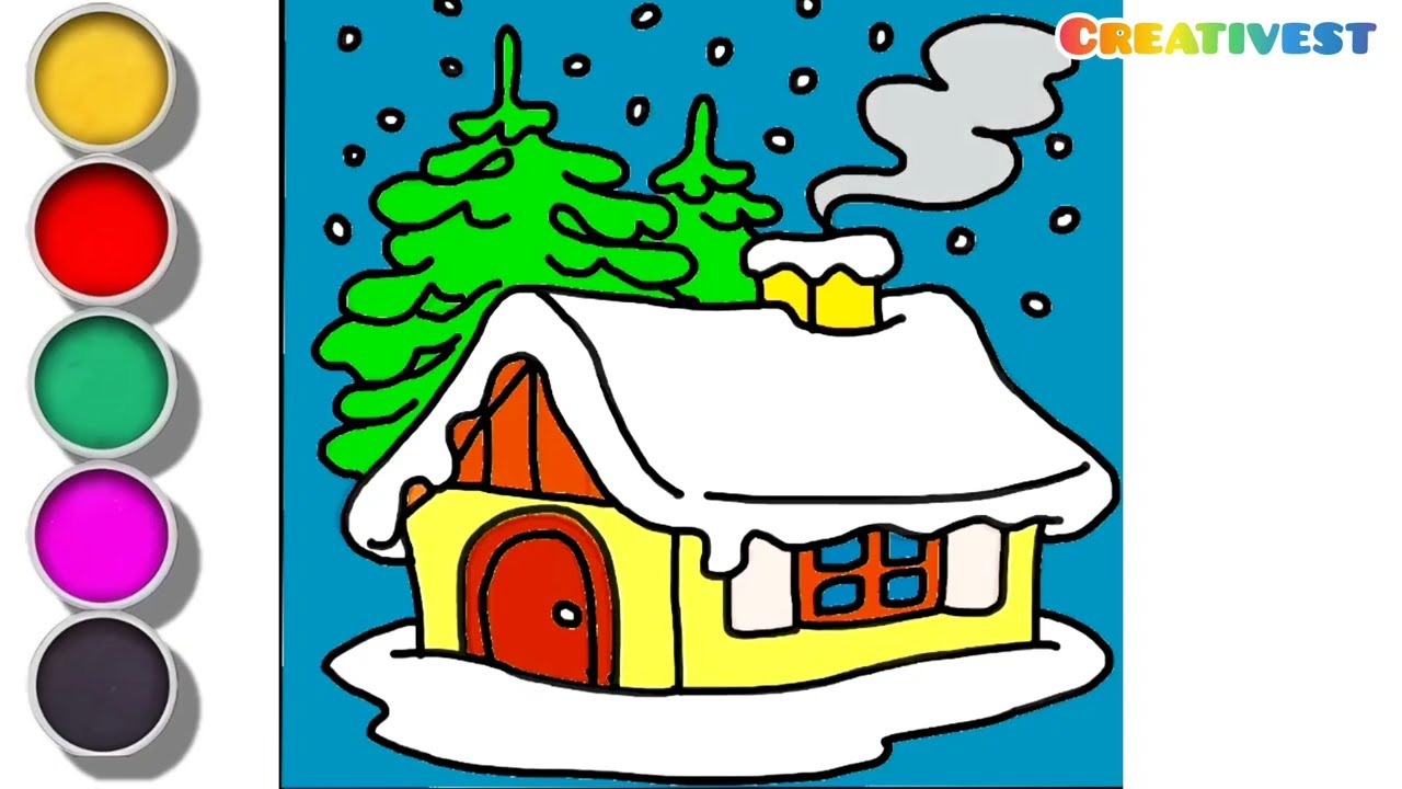 How To Draw House Drawing For Kids And Toddlers 