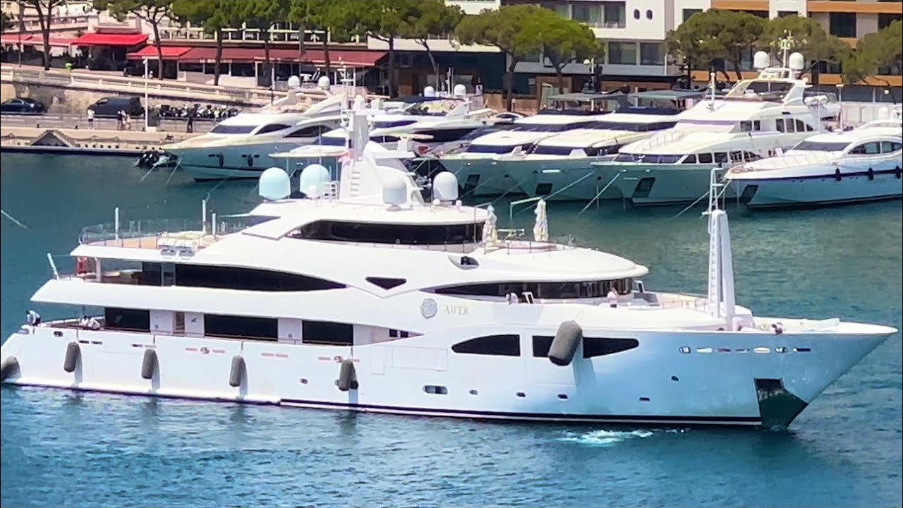 AIFER 60m LUXURY YACHT DEPARTING MONACO @emman25MC