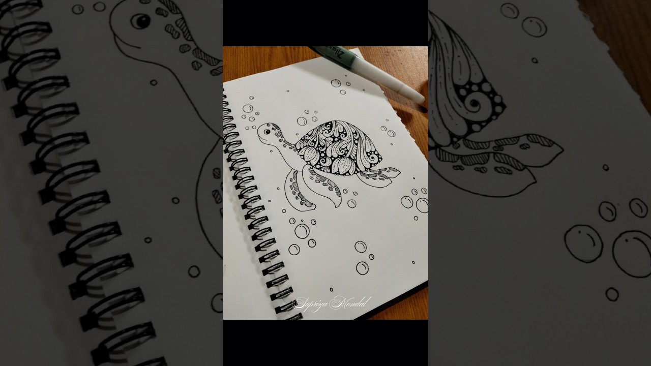 Mandala turtle 🐢✨#art #drawing #turtle #mandala #shorts #shortvideo
