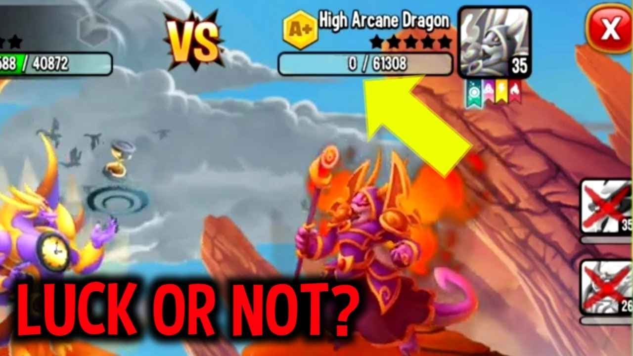 INCREDIBLE WIN against HIGH ARCANE Dragon City Challenges