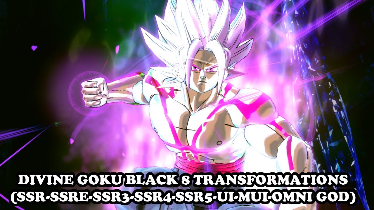 Divine Saiyan Goku Black 8 Forms [SSR-SSRE-SSR3-SSR4-SSR5-UI-MUI-Celestial Dragon God]! DB XV2 Mods