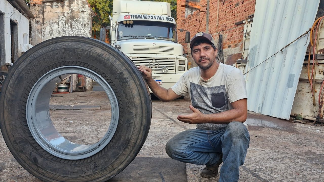 Roda Raiada 1100/22.5 com pneus sem câmera como fazer?