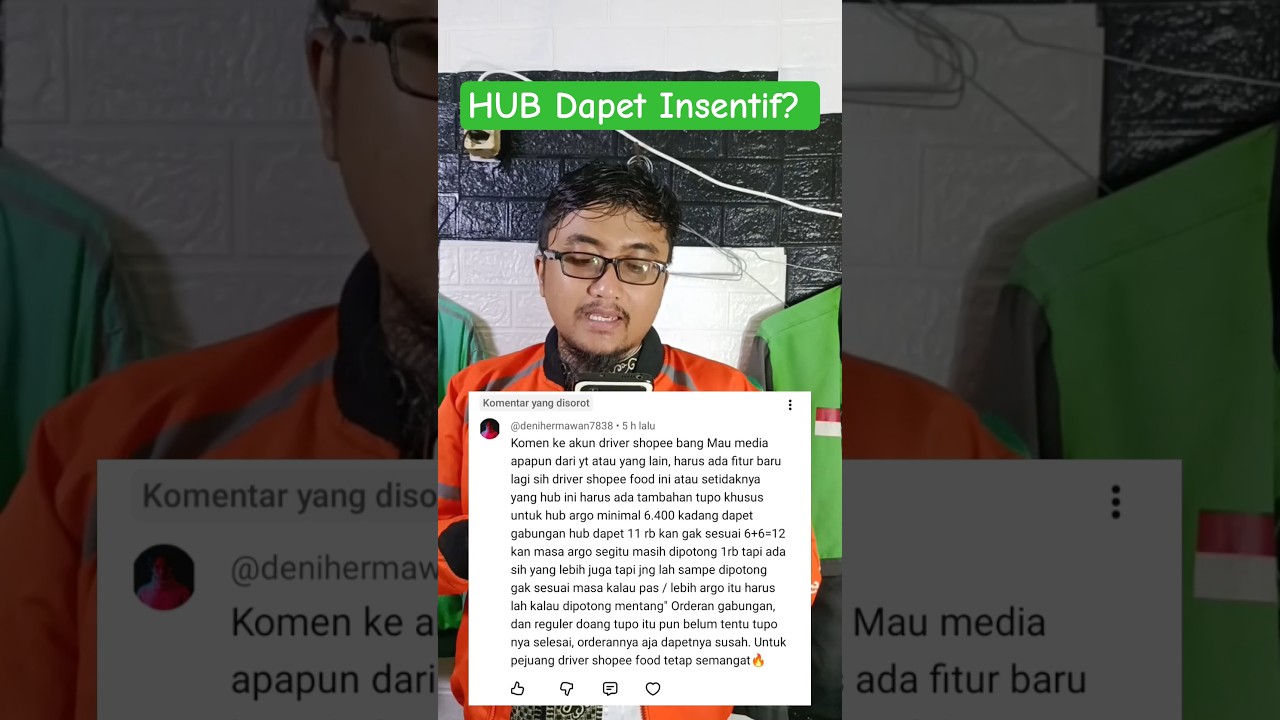 Kalo Orderan HUB Dapet Insentif ? #ojol #shopeefood #shopeevidio #shopeehub