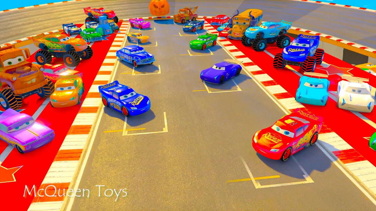 Cars 3 McQueen Fabulous Jackson Storm Doc Hudson Tow Mater with Friends Miss Fritter Guido Sarge
