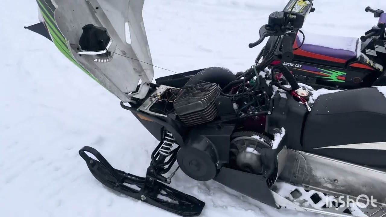 Test Riding Yamaha Snoscoot, Arctic Cat ZR200 250cc 2 stroke engine swap part 2