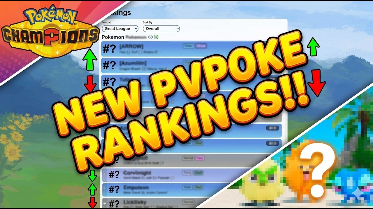ОБНОВЛЕНЫ РЕЙТИНГИ PVPOKE, POKÉMON STADIUM И СТАРТОВЫЕ ПОКЕМОНЫ 10-ГО ПОКОЛЕНИЯ!