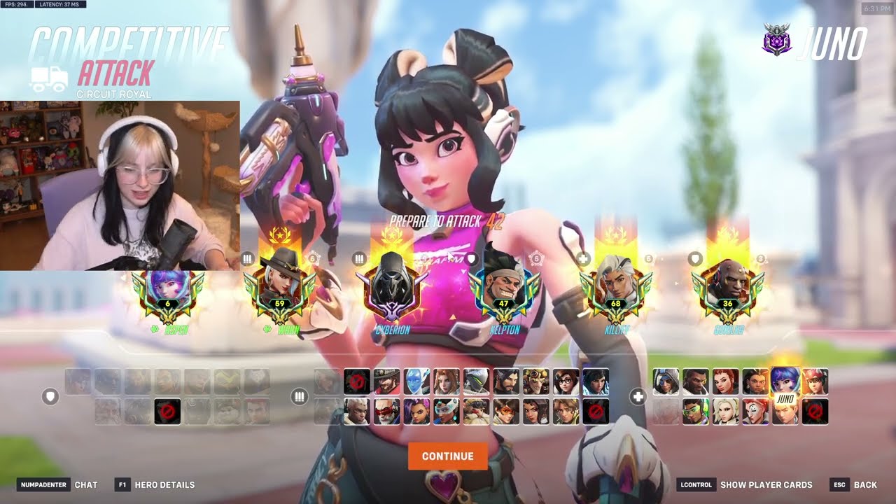 20 000 исцелений! Джуно — угроза! Аспен, Overwatch 2, 20 сезон, ТОП-500 геймплея