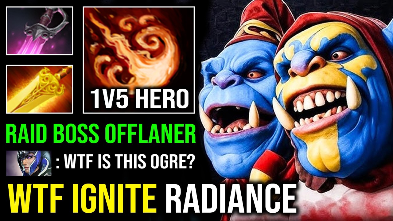 How to Offlane Ogre Magi 1v5 Ignite Radiance Burn Per Sec with Khanda Midas Multicast Dota 2