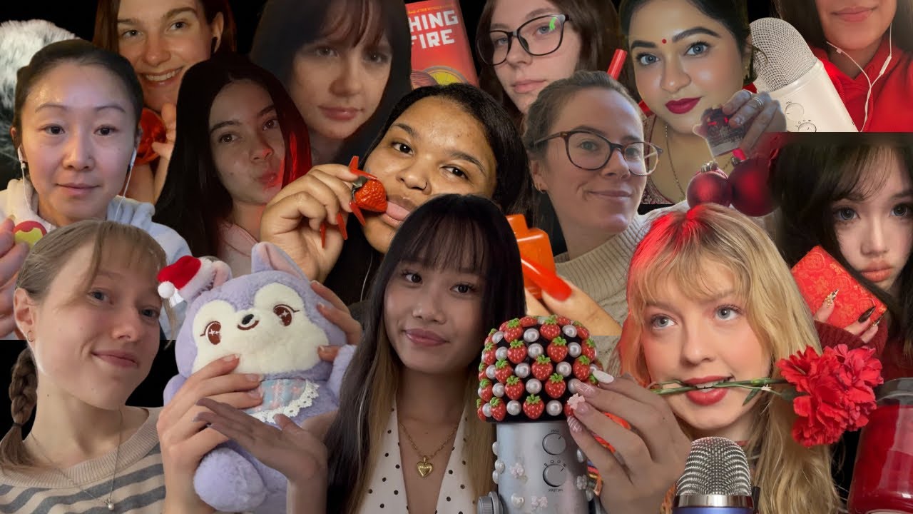 ASMR with my subscribers 🍓ྀི˚.༘⋆ but we can only use the colour red !! (yall did AMAZINGG)